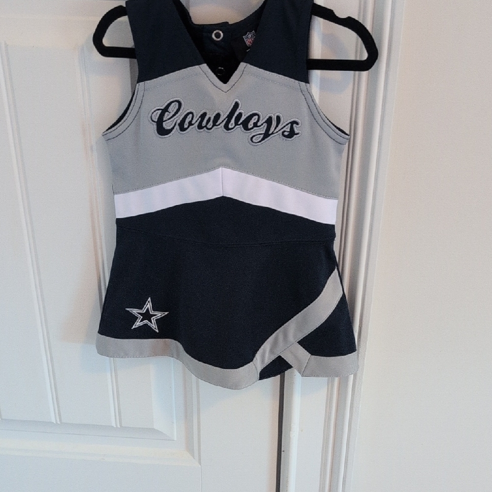 Kids Cowboys Sleeveless Jersey Dress - Blue and Gray
